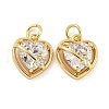 Brass Micro Pave Clear Cubic Zirconia Pendants KK-G490-31B-G-1