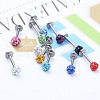 316 Surgical Stainless Steel Rhinestone Round Ball Threadless Labrets WG0410F-03-2