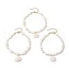 Summer Beach Natural Clam Shell Charm Anklets AJEW-AN00685-2