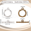 SUNNYCLUE 60Pcs 2 Colors Alloy Toggle Clasps FIND-SC0009-17-2