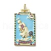 Brass Micro Pave Cubic Zirconia Pendants with Enamel KK-H458-03G-09-1