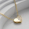 925 Sterling Silver Micro Pave Clear Cubic Zirconia Heart Pendant Necklaces for Women NJEW-D316-04G-2