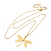 Dragonfly 304 Stainless Steel Pendant Necklaces NJEW-H059-05G-4
