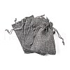 Polyester Imitation Burlap Packing Pouches Drawstring Bags X-ABAG-R005-9x12-04-1