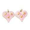 304 Stainless Steel Enamel Pendants STAS-U061-41G-01-1