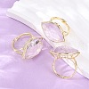 Horse Eye Natural Amethyst Cuff Rings RJEW-M076-04G-05-1