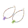 Acrylic Bear & Glass Seed Beaded Necklace for Women NJEW-JN03930-1