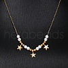 Imitation Pearl Beaded Star Pendant Necklaces ID0009-2