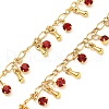 Brass Glass Teardrop Link Chains CHC-R001-08G-1