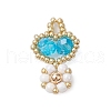 Seed Beads Beaded Charms PALLOY-MZ00312-02-1