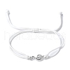 2Pcs 2 Colors Korean Waxed Polyester Cord Adjustable Bracelets BJEW-JB11590-3