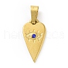 PVD Vacuum Plating 304 Stainless Steel with Capri Blue Rhinestones Pendants STAS-G261-12G-1