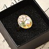 Mother's Day Jewellery Brass Enamel Cuff Rings RJEW-K291-03G-02-2
