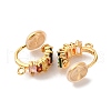 Brass Micro Pave Colorful Cubic Zirconia Clip-on Earring Findings KK-K382-37G-2
