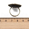 Vintage Adjustable Iron Flower Finger Ring Components Alloy Cabochon Bezel Settings PALLOY-O036-01AB-NF-4