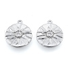 Brass Micro Pave Clear Cubic Zirconia Pendants KK-N216-557P-2