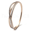 Ion Plating(IP) 304 Stainless Steel Polymer Clay Rhinestone Hinged Bangles for Women BJEW-A011-16RG-4