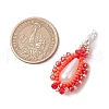 Glass Seed Beaded Teardrop Pendants PALLOY-MZ00578-01-2