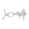Brass Micro Pave Clear Cubic Zirconia Toggle Clasps KK-K391-23P-1