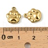 304 Stainless Steel Charms. Paw Print Charm STAS-A190-07G-3