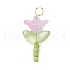 Glass Seed Beads with Imitation Austrian Crystal Beads and 304 Stainless Steel Flat Head Pins and Handmade Lampwork Beads and Iridescent Acrylic Bead Caps Pendants PALLOY-JF03485-01-3