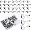 SOFPLATE 100Pcs Flat Round Stainless Steel Stud Earring Settings STAS-SP0001-61C-P-1