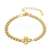 304 Stainless Steel Clover Link Bracelets BJEW-V003-01G-2