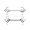 304 Stainless Steel Pave Cubic Zirconia Nipple Rings WGDEAF5-01-1