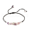 Natural Fluorite Chips Braided Bead Bracelet BJEW-JB08019-07-1