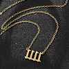 304 Stainless Steel Number 11:11 Pendant Necklaces NJEW-NH0002-01G-04-4