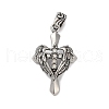 316 Surgical Stainless Steel Micro Pave Cubic Zirconia  Pendants STAS-D304-18AS-1