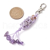 Glass Wishing Bottle inside Chakra Gemstone Chip Pouch Pendant Decorations HJEW-JM01910-3