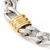 304 Stainless Steel Figaro Chain Bracelets for Women BJEW-G711-11GP-2