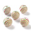 Printed Wood European Beads WOOD-Z002-03C-1