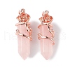 Natural Rose Quartz Pointed Pendants G-L524-13RG-10-1