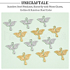 Unicraftale 12Pcs 2 Colors Ion Plating(IP) 304 Stainless Steel Pendants STAS-UN0045-04-5