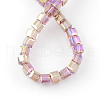 Electroplate Glass Beads Strands EGLA-R030-8x8mm-15-2