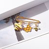 Bee and Honeycomb Enamel Charms Brooch JEWB-BR00068-2
