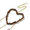 Heart Natural Red Jasper Chips Hanging Ornaments HJEW-G024-01F-3