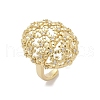 Brass Micro Pave Cubic Zirconia Adjustable Cuff Rings for Women RJEW-C129-07G-4