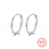 Rhodium Plated 925 Sterling Silver Huggie Hoop Earrings IK9735-01-1