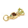 Rack Plating Brass with Cubic Zirconia Pendants KK-Q784-10G-01-3