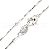 925 Sterling Silver Box Chain Necklaces NJEW-C052-17P-2