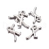 Platinum Plated Alloy Letter Pendants PALLOY-J718-01P-X-2