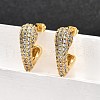 Brass Micro Pave Clear Cubic Zirconia Stud Earrings for Women EJEW-U056-01A-G-1
