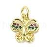 Real 18K Gold Plated Brass Pave Cubic Zirconia Pendants KK-M283-10B-02-1