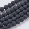 Black Agate Gemstone Beads Strands G-G447-4A-1