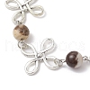 Alloy Natural Mixed Gemstone Link Bracelets for Women BJEW-JB11684-5