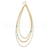 Golden Tone 304 Stainless Steel 3 Layer Necklaces for Women NJEW-A032-03G-02-1