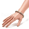 Natural Dalmatian Jasper Stretch Bracelet with Alloy Beads BJEW-JB08017-01-3